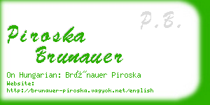 piroska brunauer business card